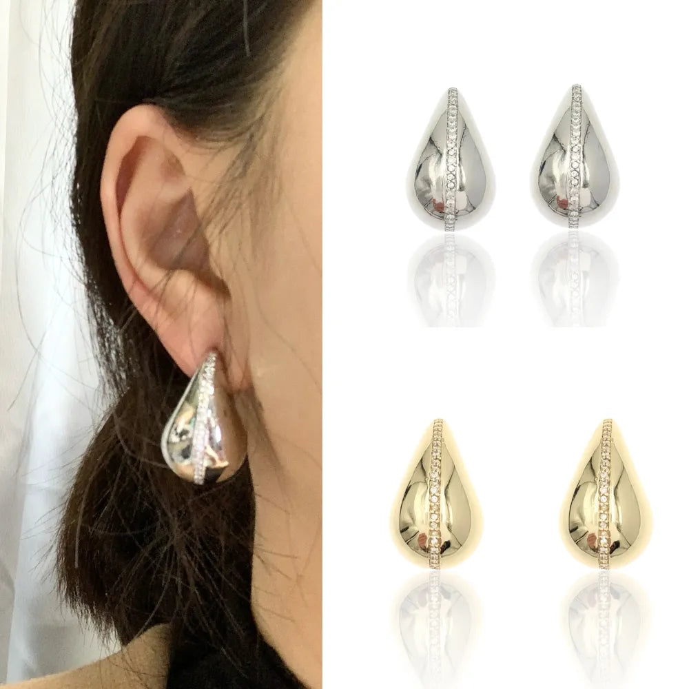 OMZ-520-L53 Goccia Grande-Orecchini con Zirconia