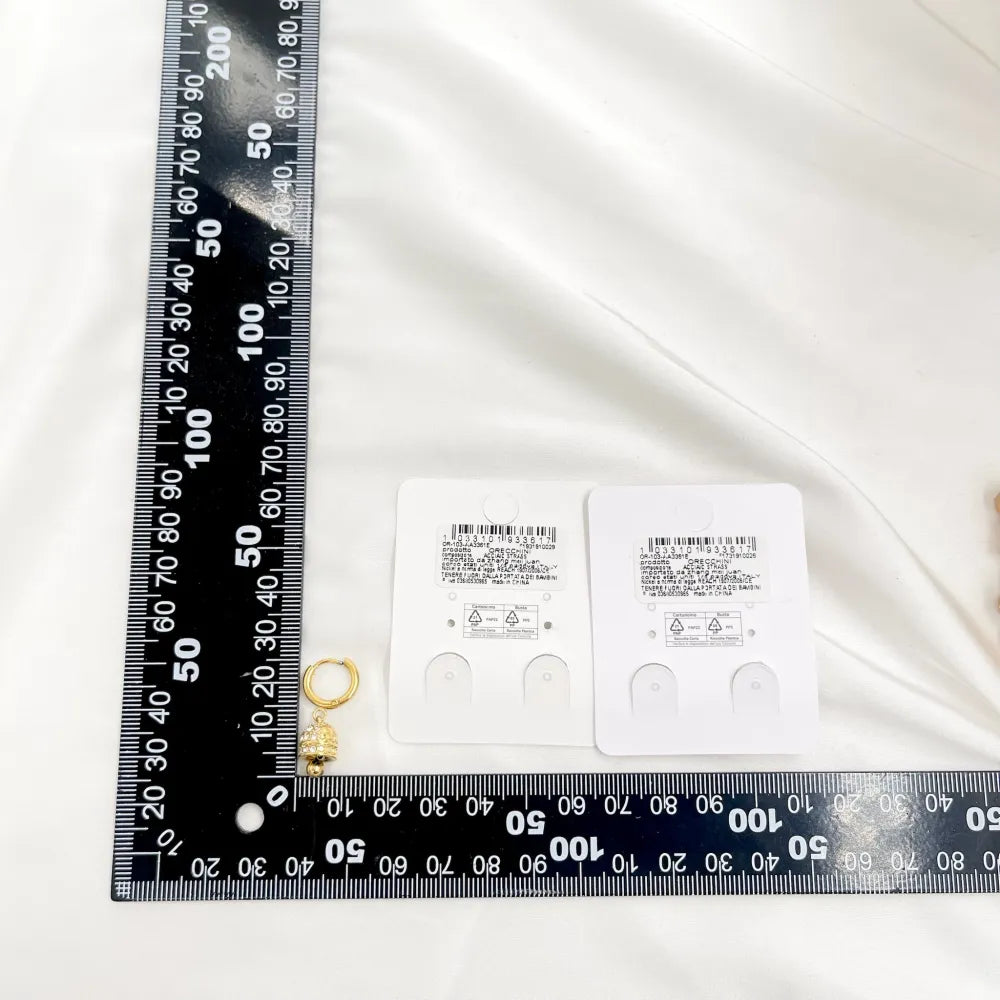 OAP-103-AA3381E Cerchio con Campanello-Orecchini in Acciaio