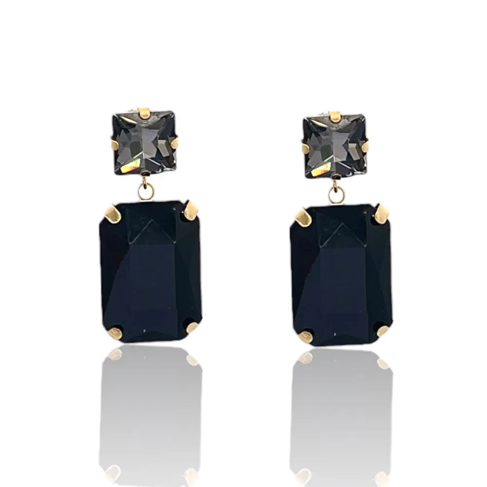 OAP-103-AA2738E Punto Luce con Pendente Rettangolare-Orecchini in Acciaio