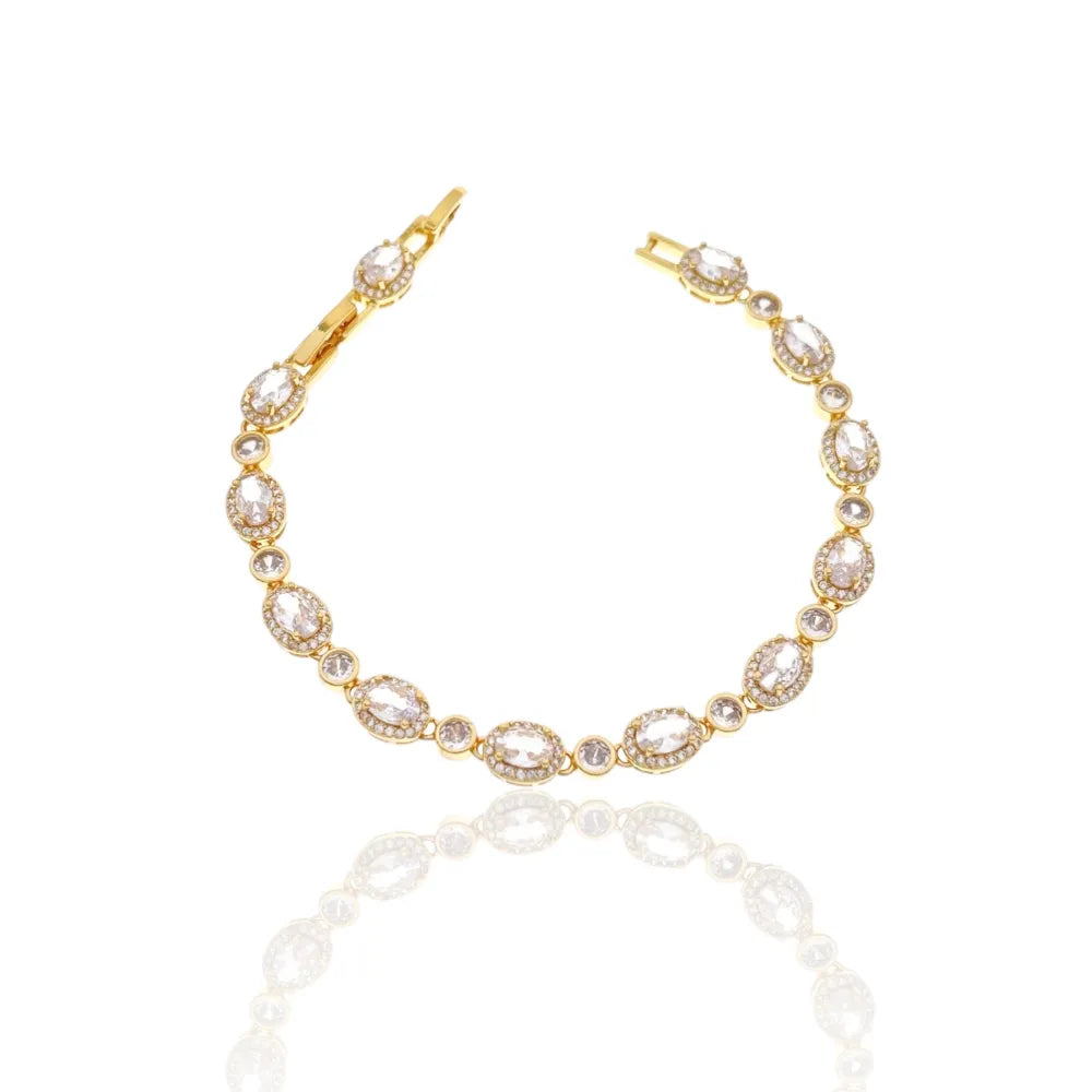 BMZ-103-AA2639B Ovale e Punto Luce-Bracciale con Cubic Zirconia