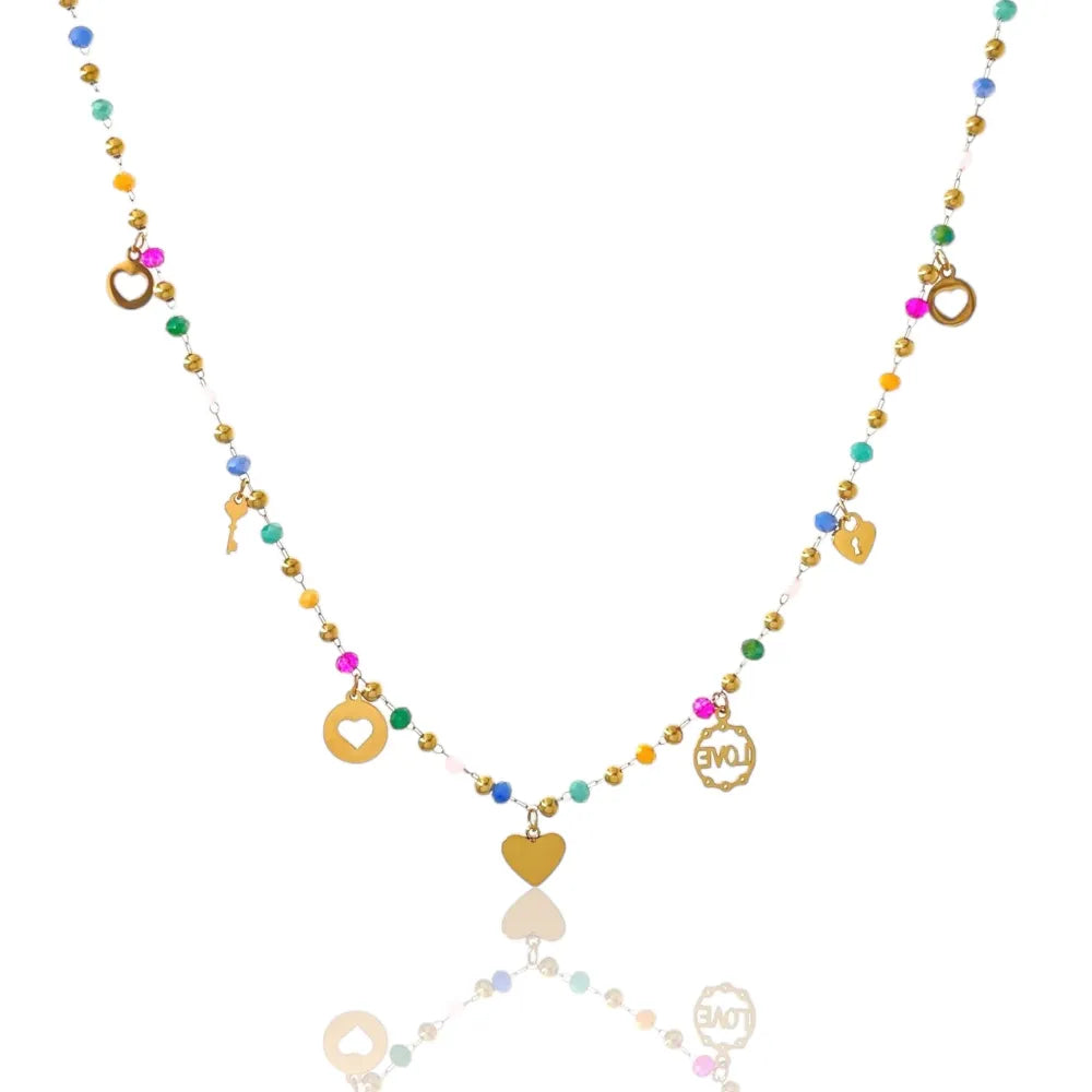 CAC-103-AA1359N Cuore Love-Collana Corta in Acciaio