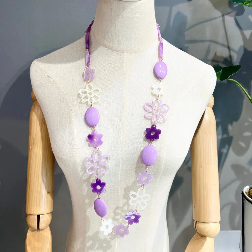 CML-YXL-16496 Fiore -Collana Lunga in Resina