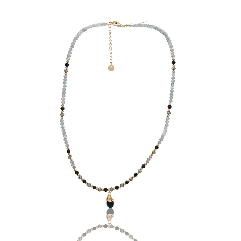 CAC-735-20 Catena con Perline-Collana Corta in Acciaio