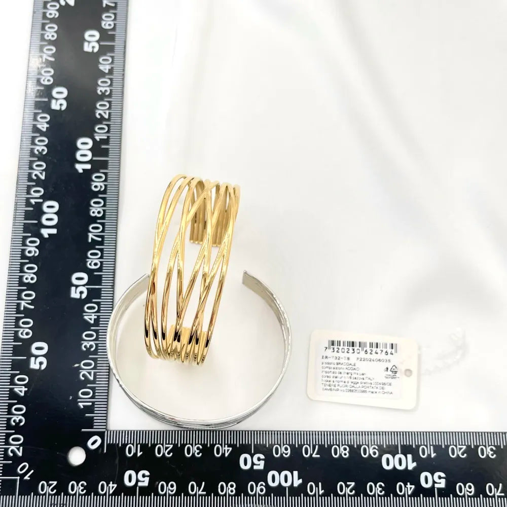 BAR-732-78B Semplice-Bracciale Rigido in Acciaio