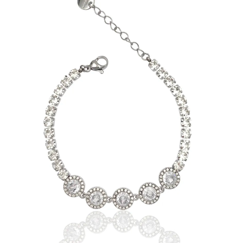 BAC-103-AA4211B Tennis con Cipolline-Bracciale in Acciaio cok