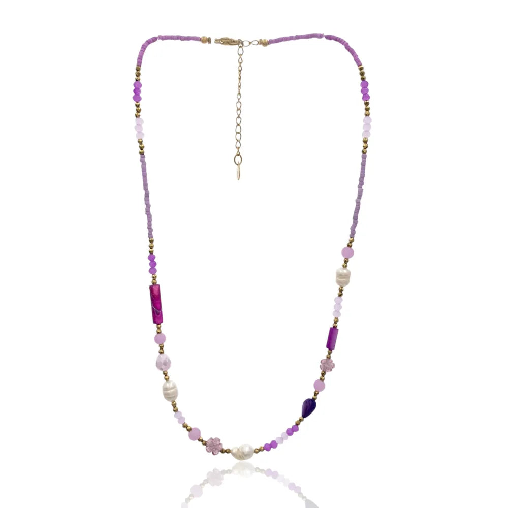 CAC-735-25 Catena con Perline-Collana Corta in Acciaio