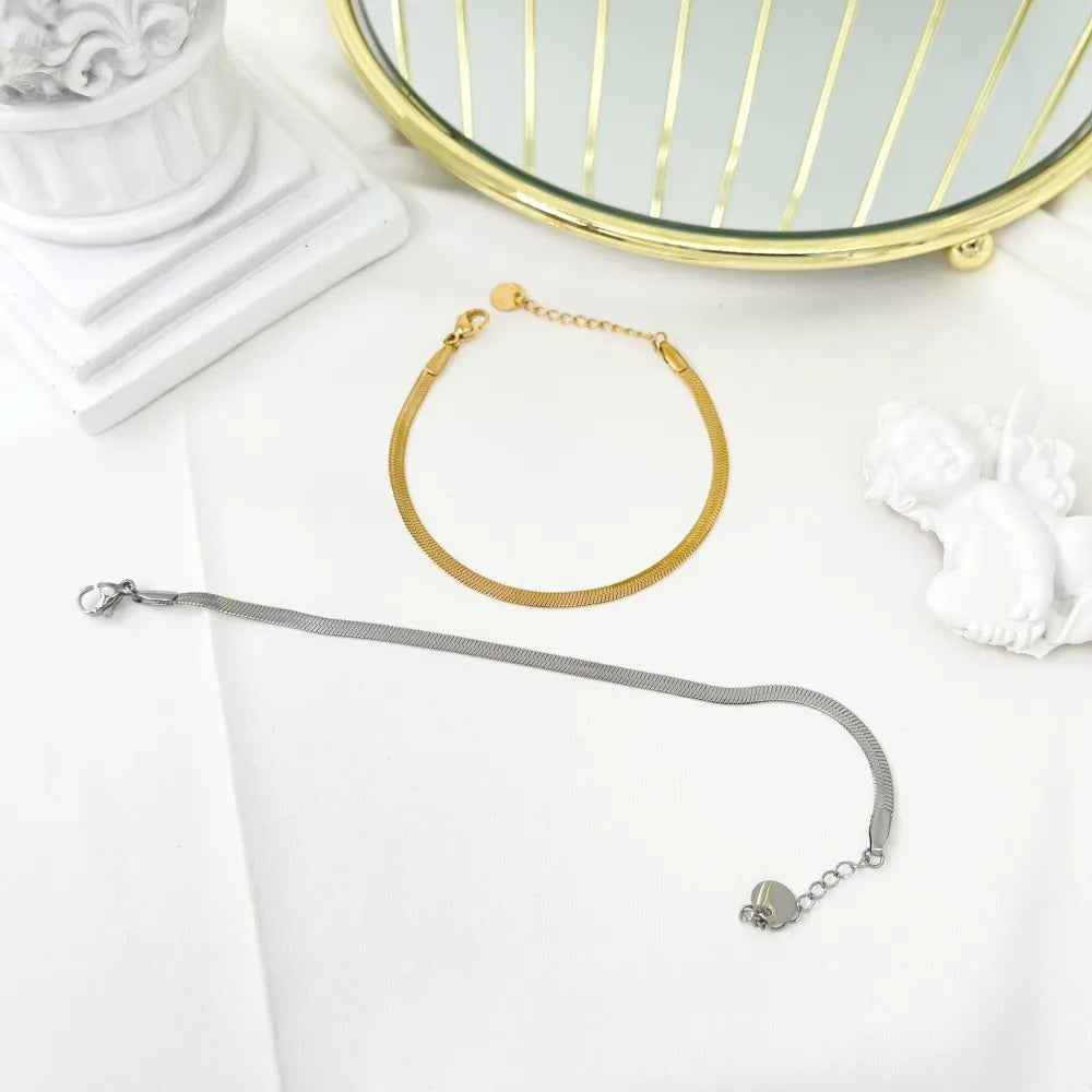 BAC-103-AA3630/3mm Serpente 3mm-Bracciale in Acciaio con Chiusura