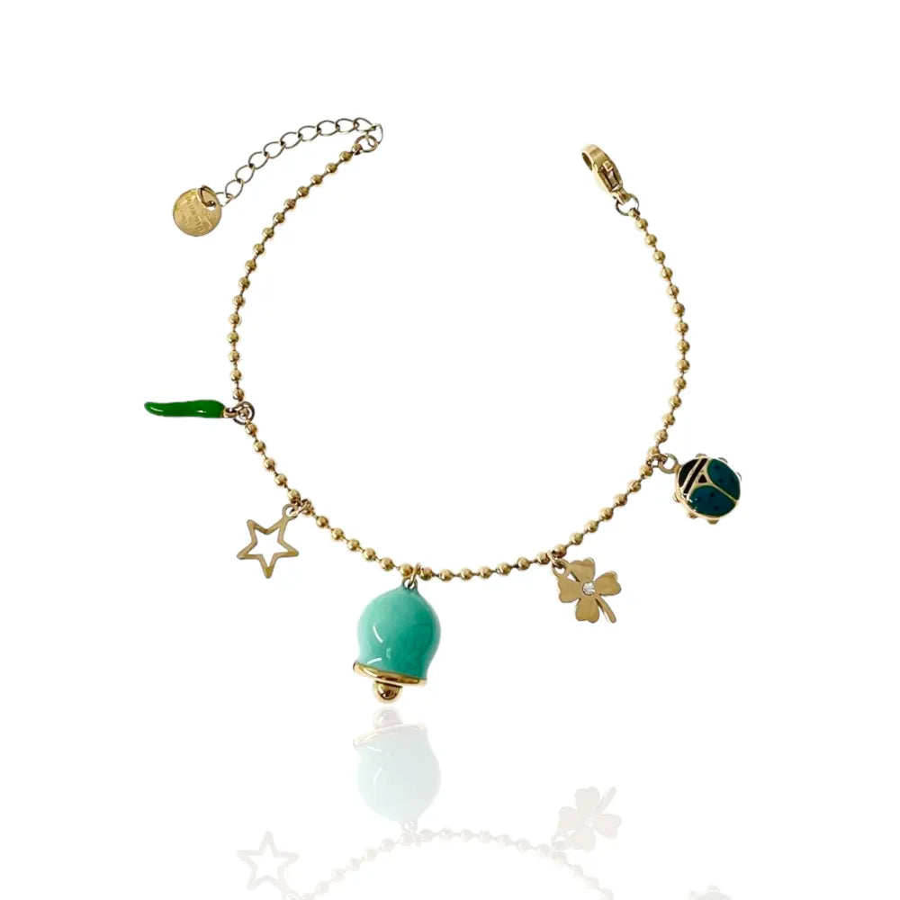 BAC-103-AA3419B Campanello Smaltato--Bracciale in Acciaio con Chiusura