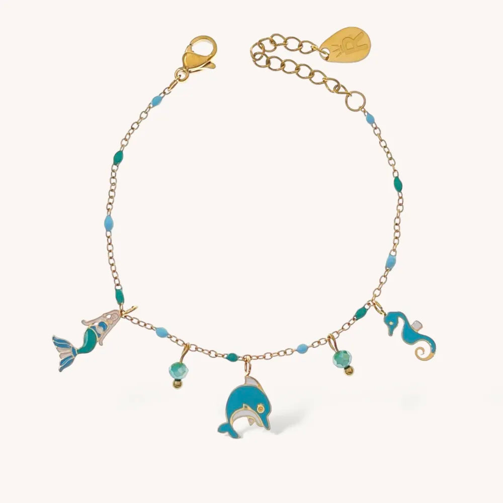 BAC-736-26 Soggetti Smaltati Favola-Bracciale in Acciaio