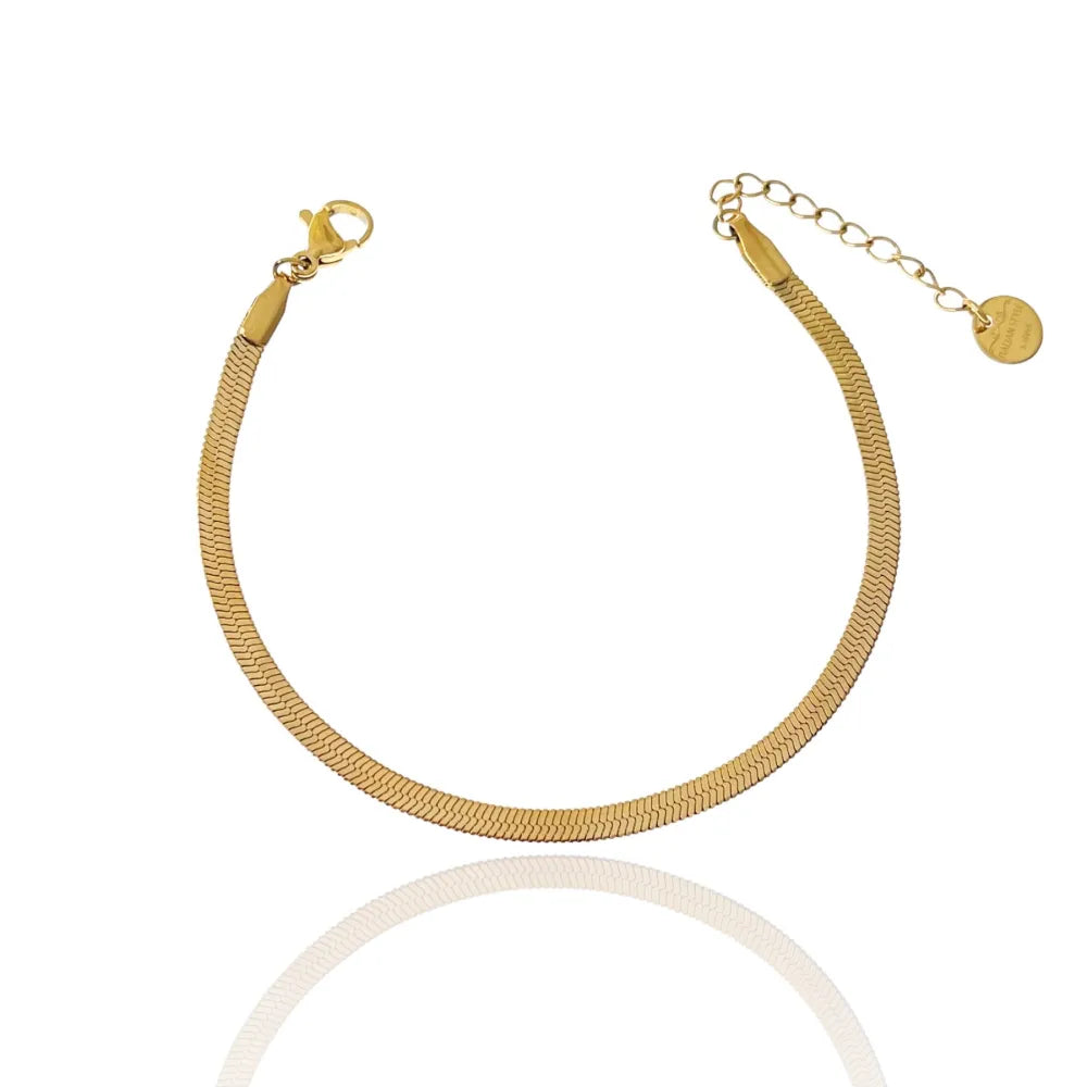 BAC-103-AA3630/3mm Serpente 3mm-Bracciale in Acciaio con Chiusura