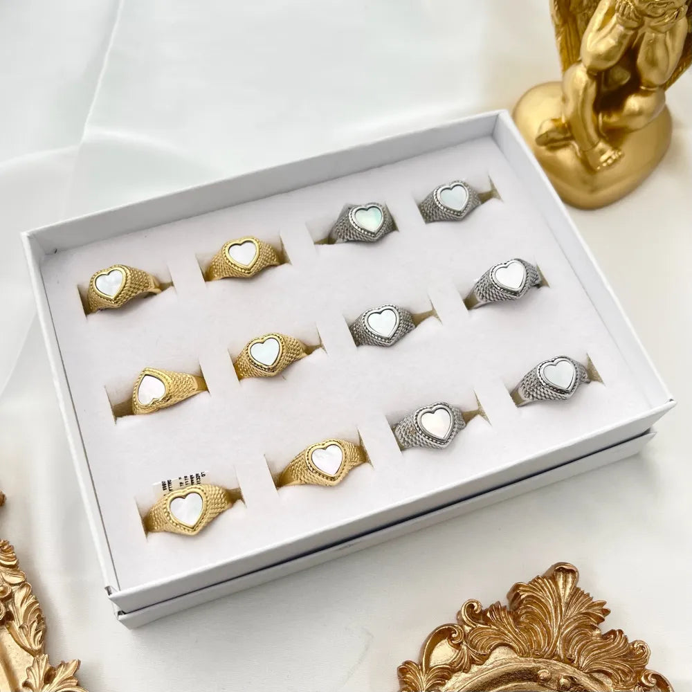 AAM-105-192 Cuore-Anello in Acciaio con Misura