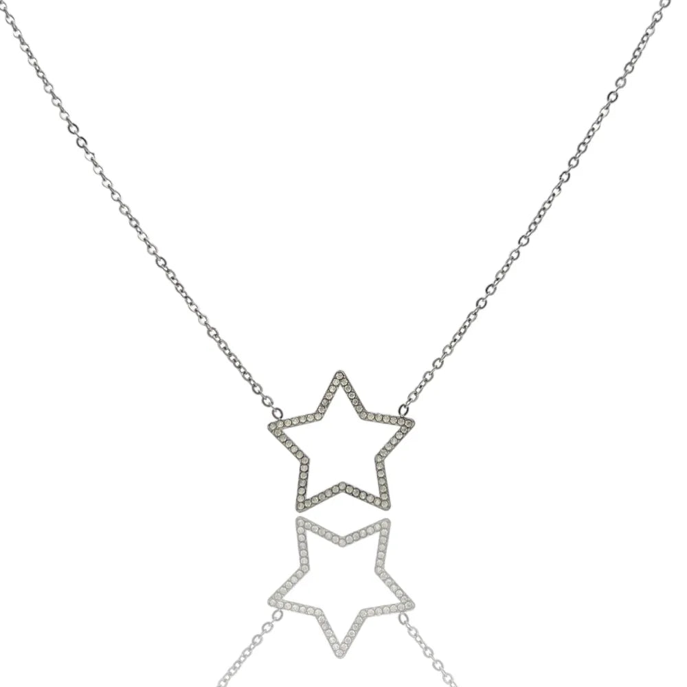 CAC-103-AA4368N Stella Vuota -Collana Girocollo in Acciaio