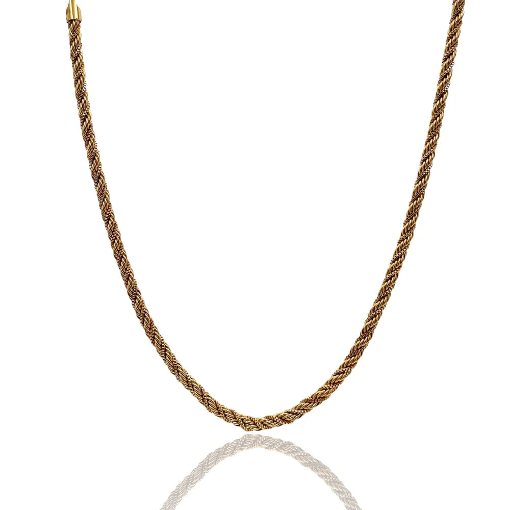 CAC-413-2709 Catena Torchon con Catenine-Collana Corta in Acciaio