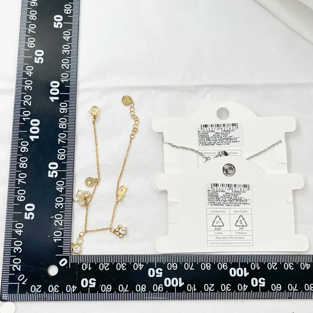 BAC-103-AA2781B Orsetto Quadrifoglio -Bracciale in Acciaio con Chiusura