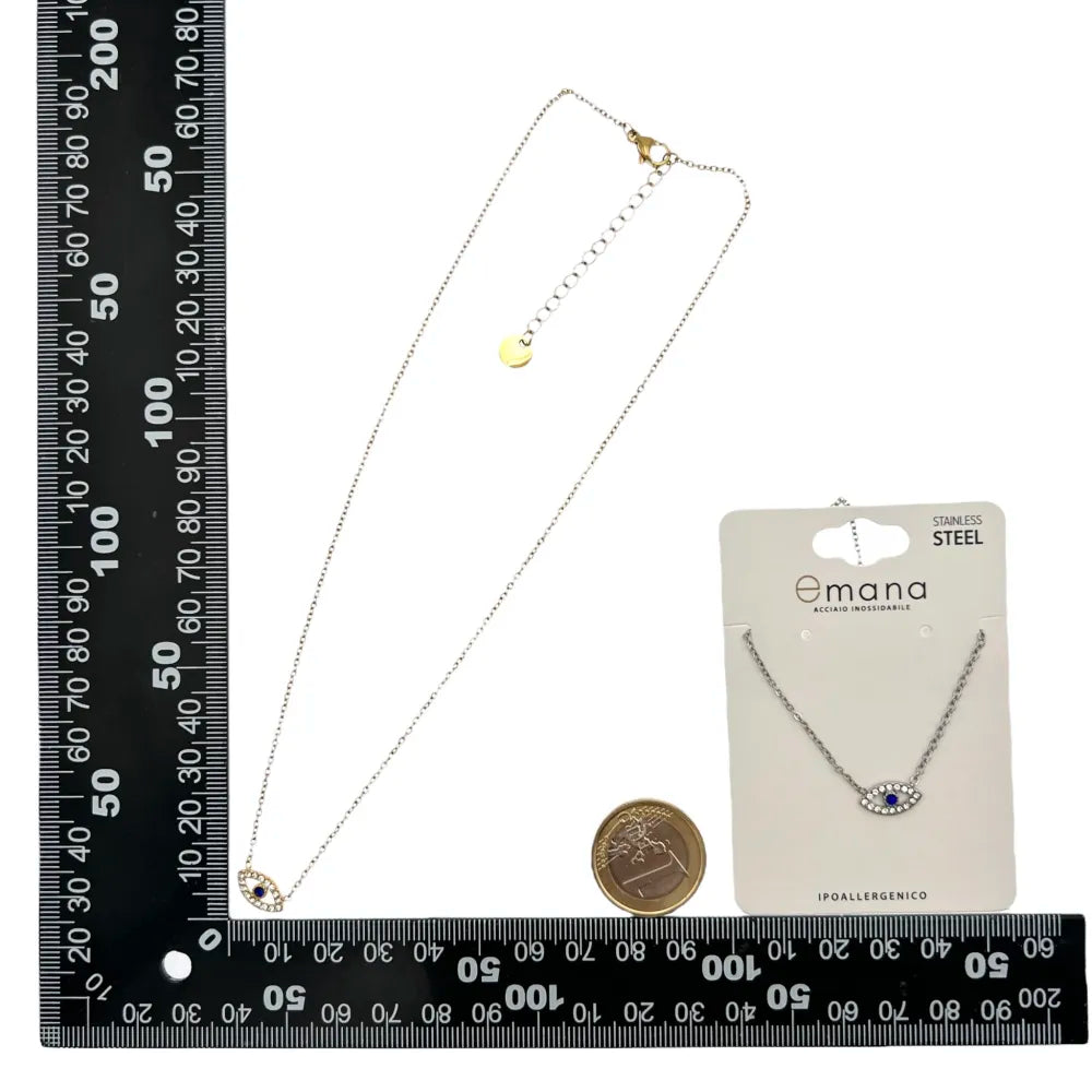 CAC-103-AA4555N Sole-Collana Corta in Acciaio
