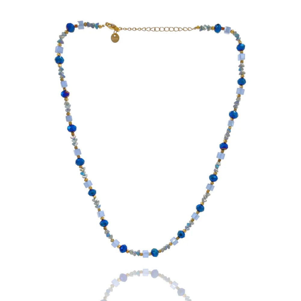CAC-735-33S Perline Colorati-Collana Corta in Acciaio