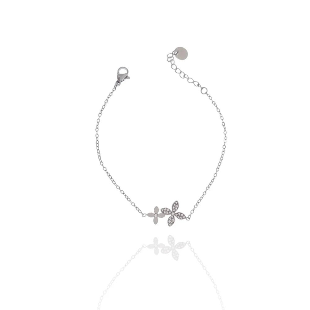 BAC-103-AA4172B Fiore Quadrifoglio-Bracciale in Acciaio