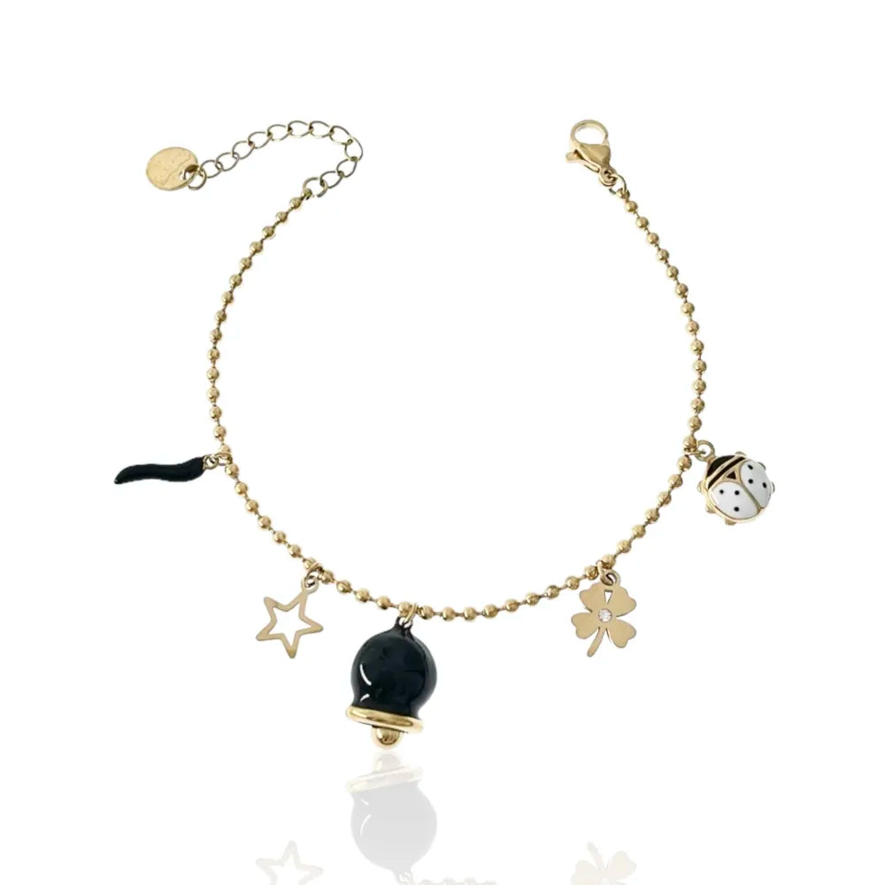 BAC-103-AA3419B Campanello Smaltato--Bracciale in Acciaio con Chiusura