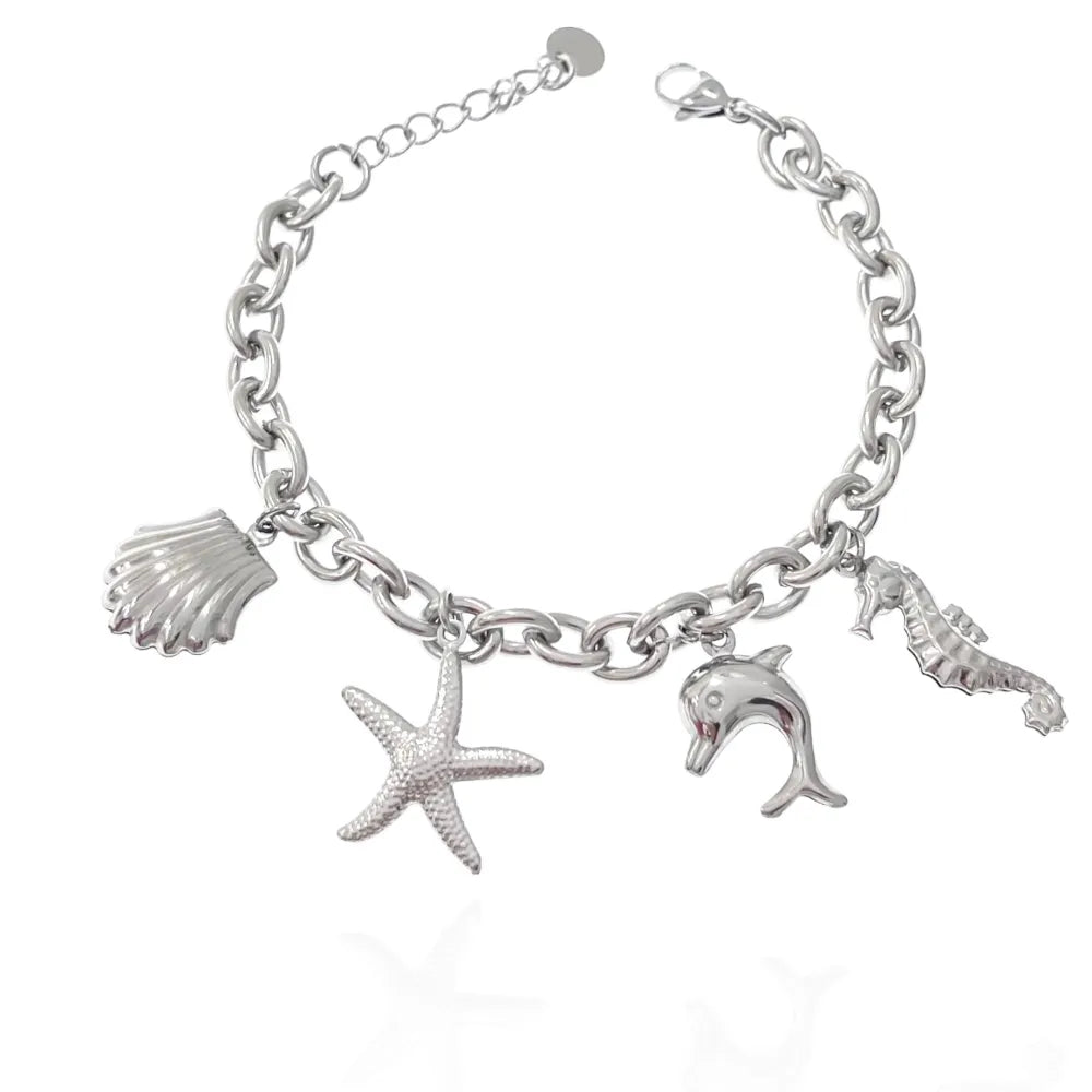 BAC-103-AA3394B Mare-Bracciale in Acciaio con Chiusura