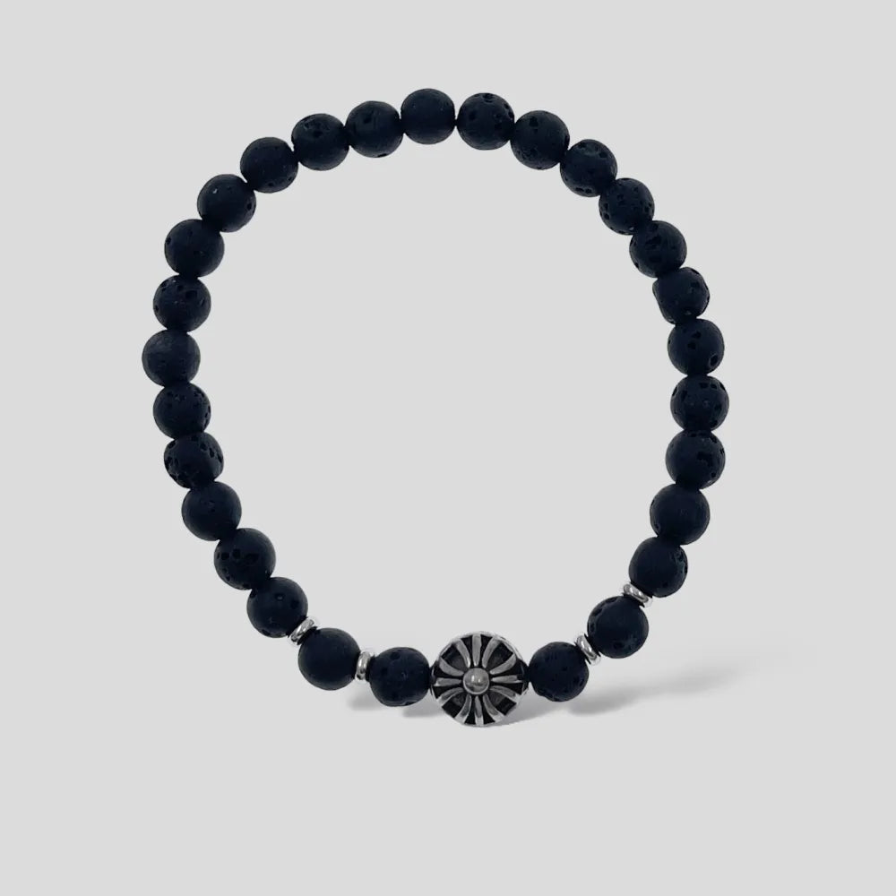 BAU-739-08 6mm Semplice-Bracciale Elastico in Acciaio da Uomo