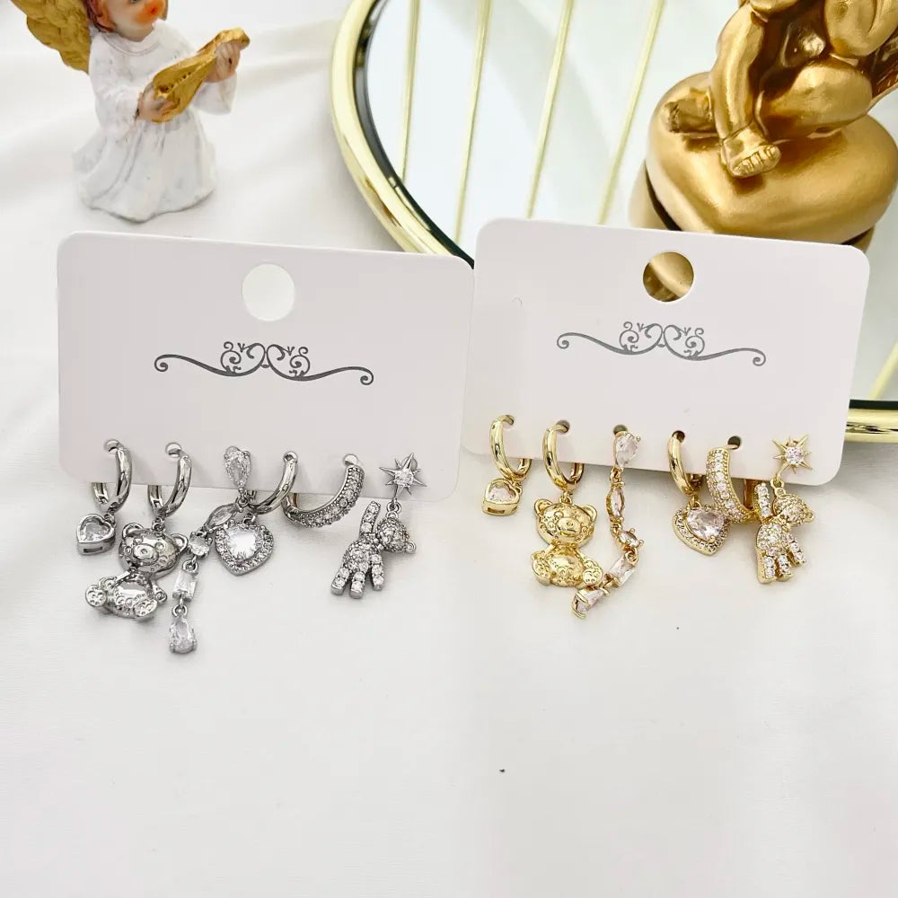 OPM-520-L49 Orsetto Cuoe-Set 6pz Orecchini
