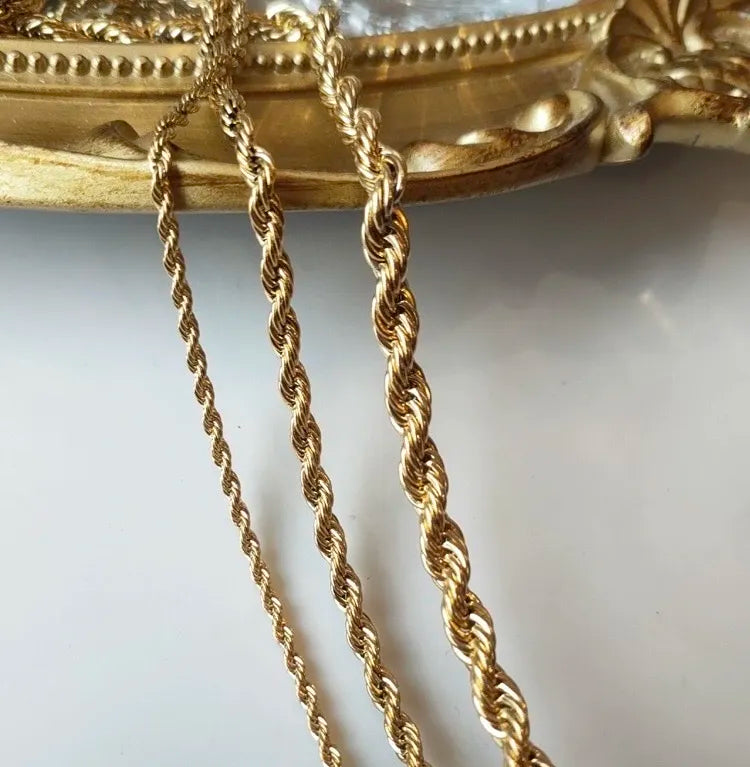 CAC-413-1584 3mm Torchon 3mm-Collana Corta in Acciaio