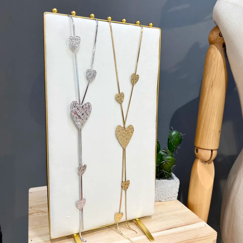 CAL-759-12 Cuore-Collana Lunga  in Acciaio