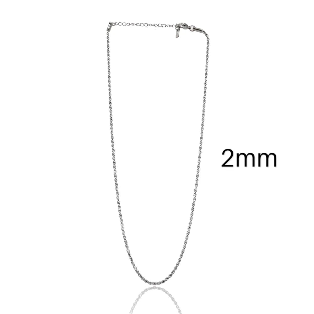 CAC-413-1584 2mm E Torchon 2mm-Catena in Acciaio