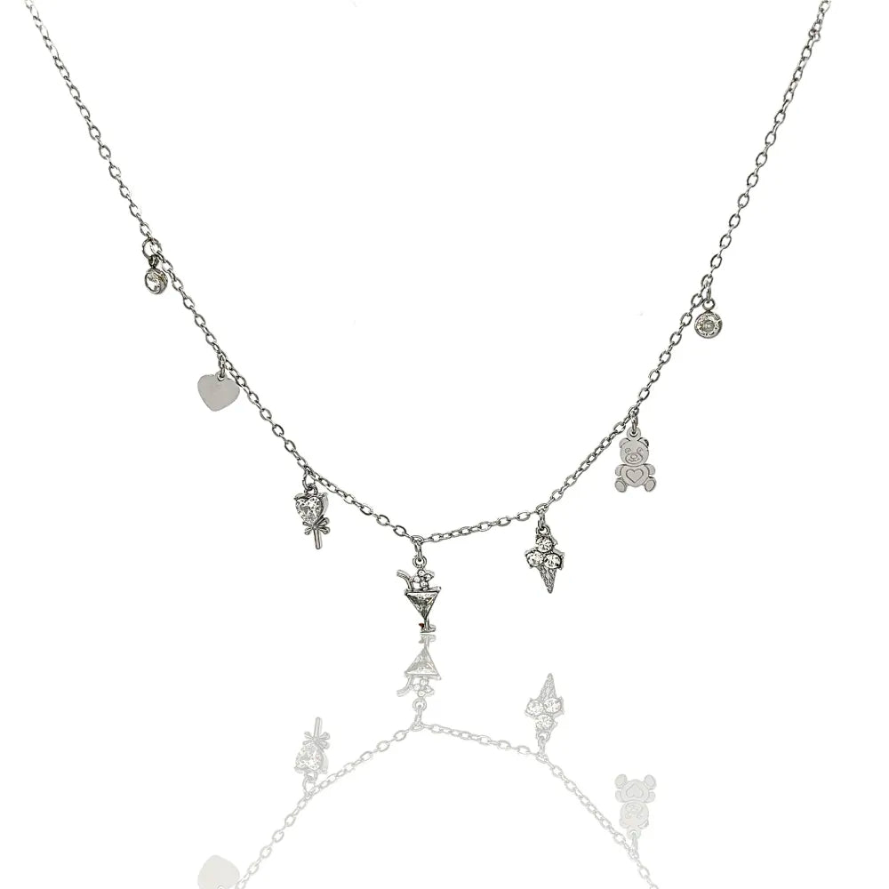 CAC-103-AA2755N Gelato Orsetto -Collana Corta in Acciaio