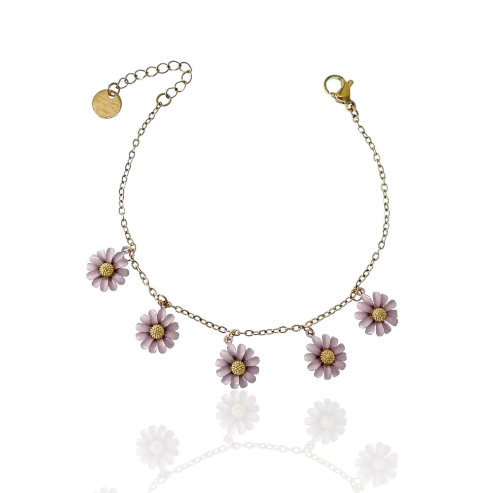 BAC-103-AA3449B Margherita Smaltata -Bracciale in Acciaio con Chiusura