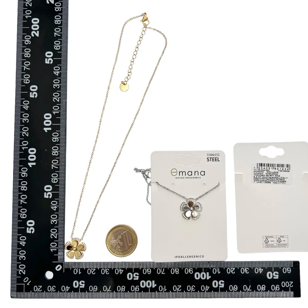 CAC-103-AA4143N Fiore -Collana Girocollo in Acciaio