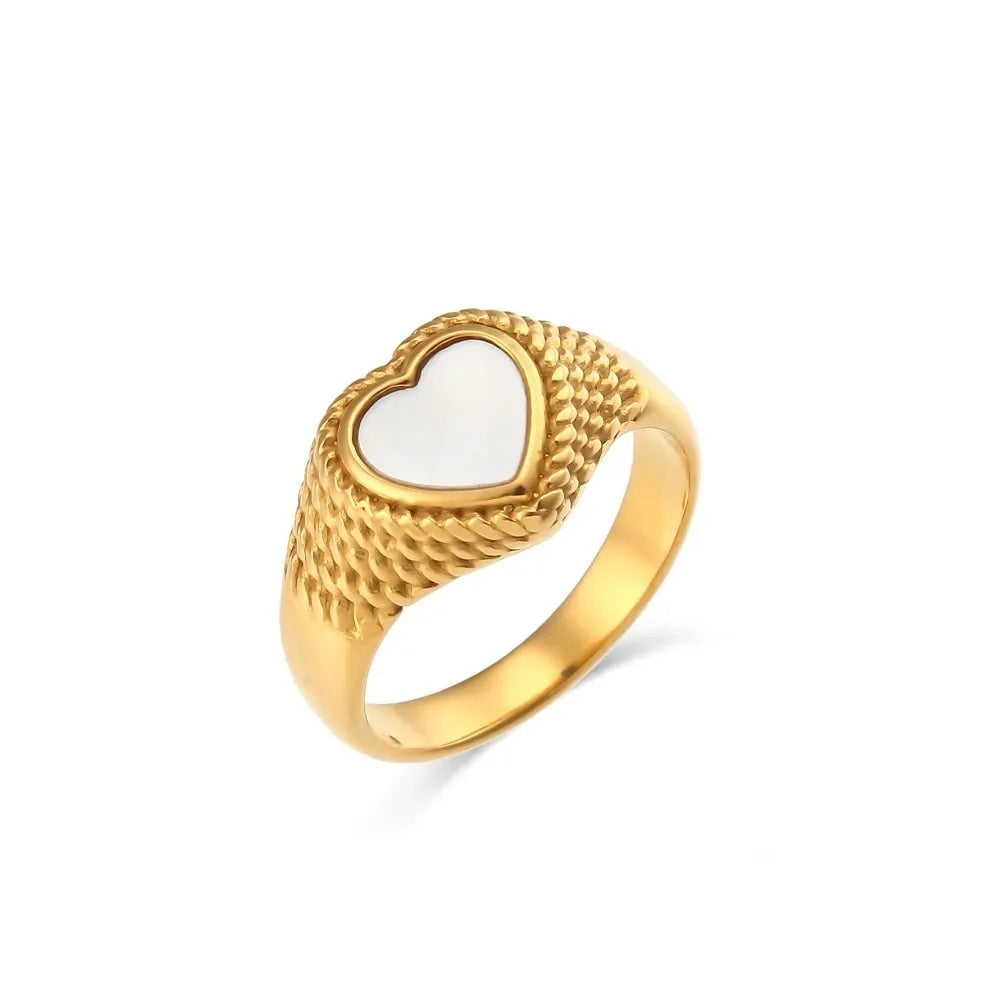 AAM-105-192 Cuore-Anello in Acciaio con Misura