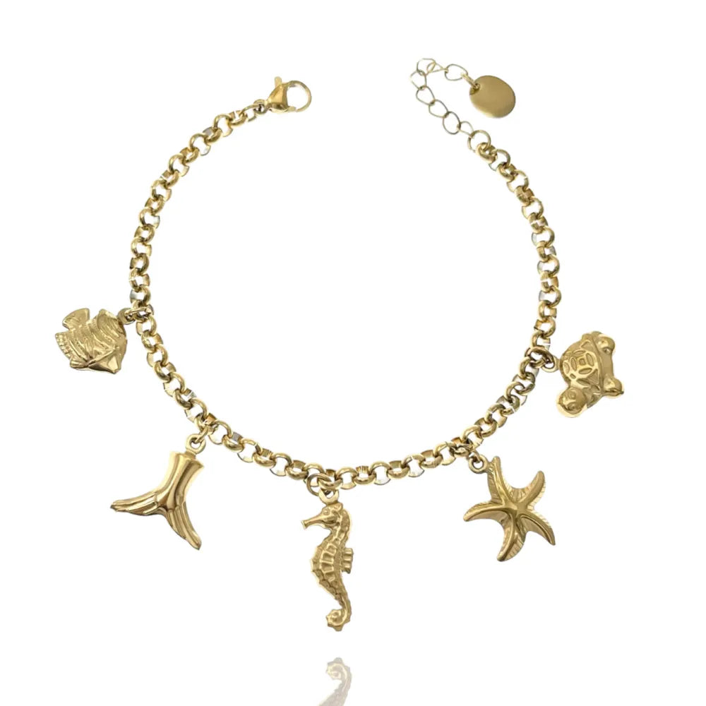 BAC-103-AA4621B Soggetti Mare-Bracciale in Acciaio