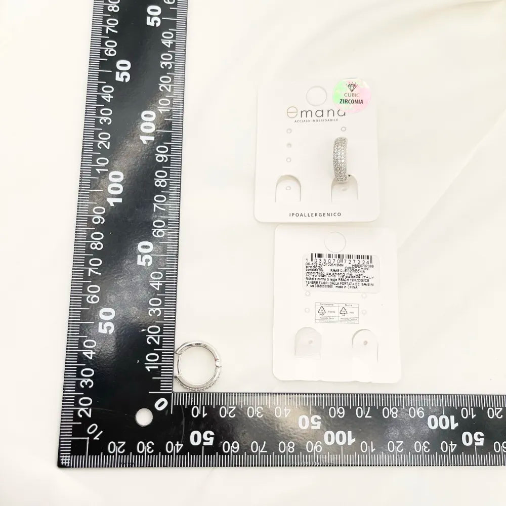 OMZ-103-AA2722E 13mm Cerchio con Zirconia Colorata-Orecchini con Zirconia