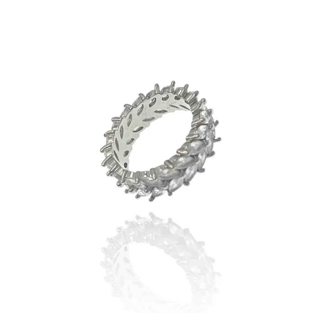 AMM-103-AA2984R Foglia-Anello con Cubic Zirconia con Misura
