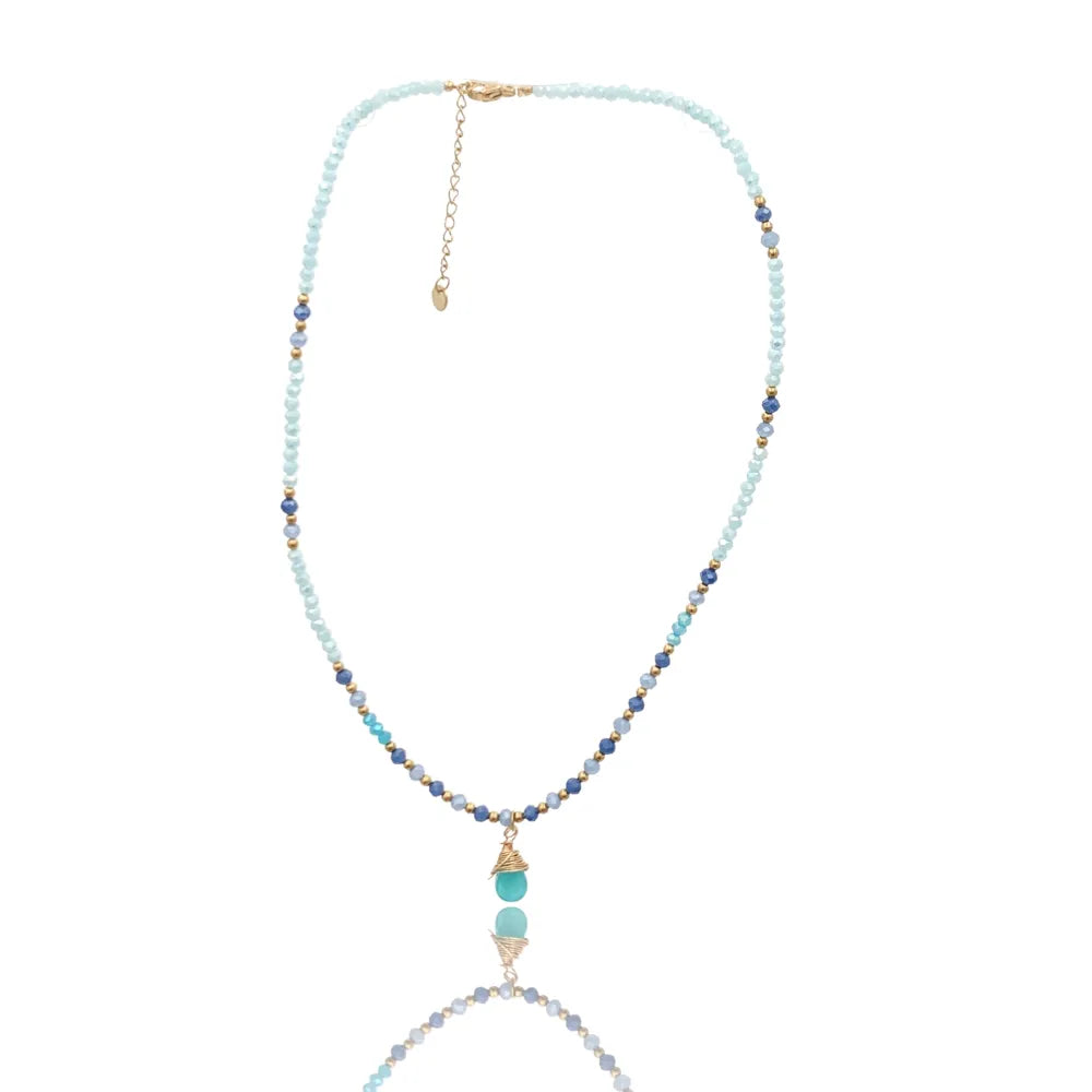 CAC-735-20 Catena con Perline-Collana Corta in Acciaio
