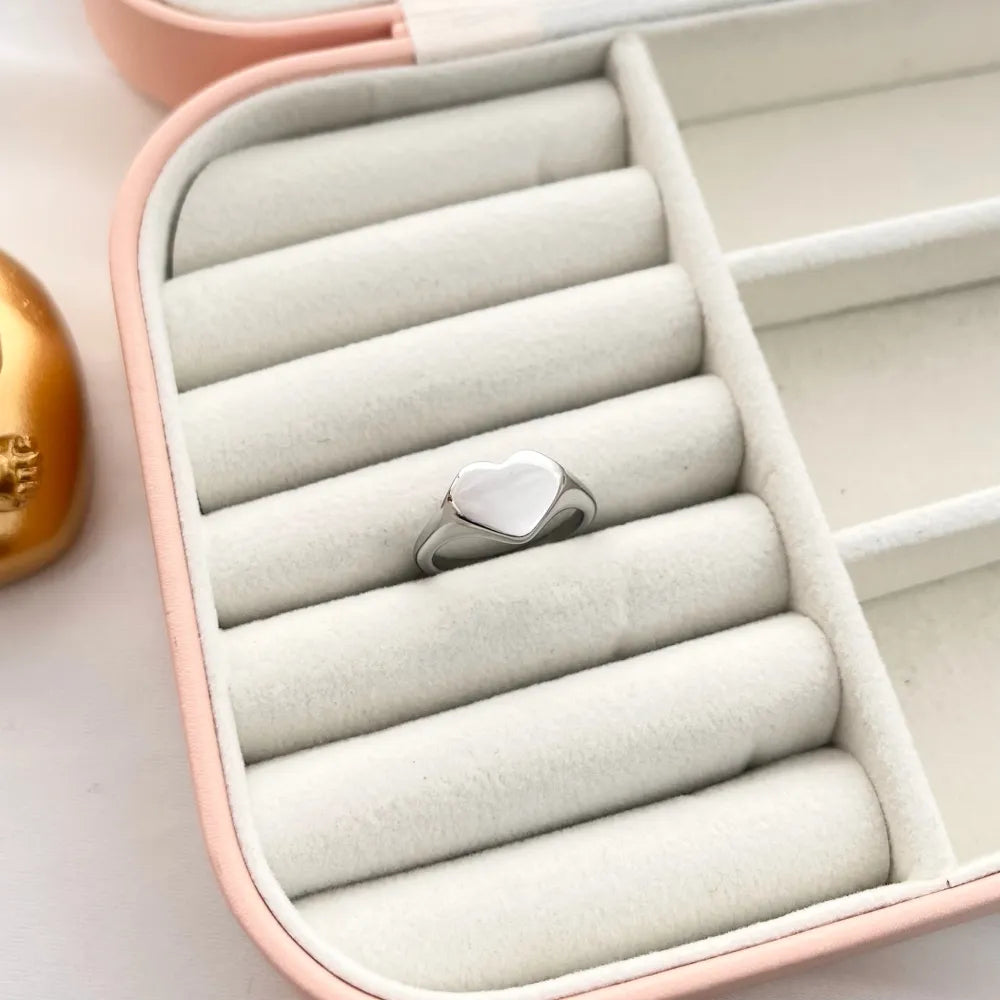 AAM-105-199 Cuore-Anello con Misura in Acciaio