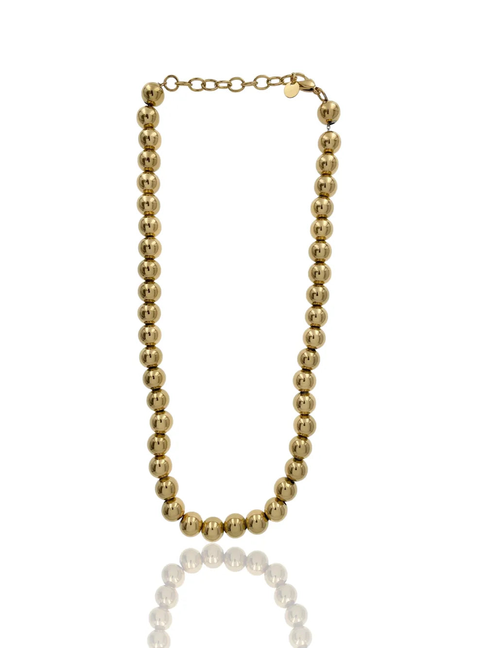 CAC-103-AA3993N  10mm Pallina Vuota 10mm-Collana Corta in Acciaio